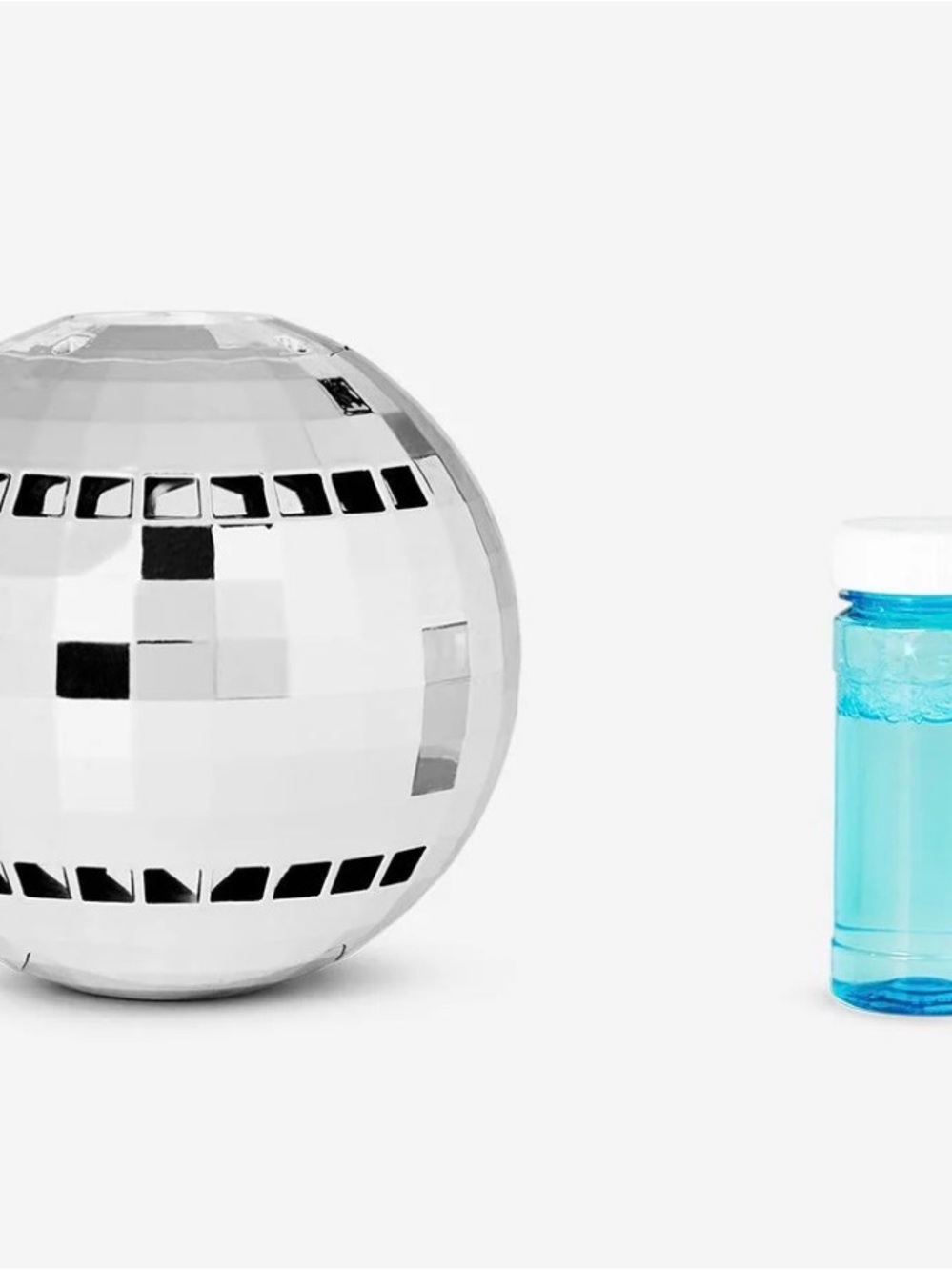 Silver Mirror Disco Bubble Toy with Blue Bubble Solution - Kids Learning Toy